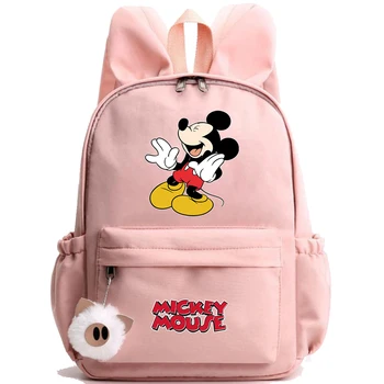 Раница Disney с Мики Маус, платно раница за тийнейджърка, Училищен раницата с Голям капацитет, Раница за книги, Пътна чанта